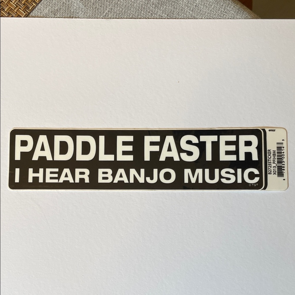 Black and White Paddle Faster Sticker
